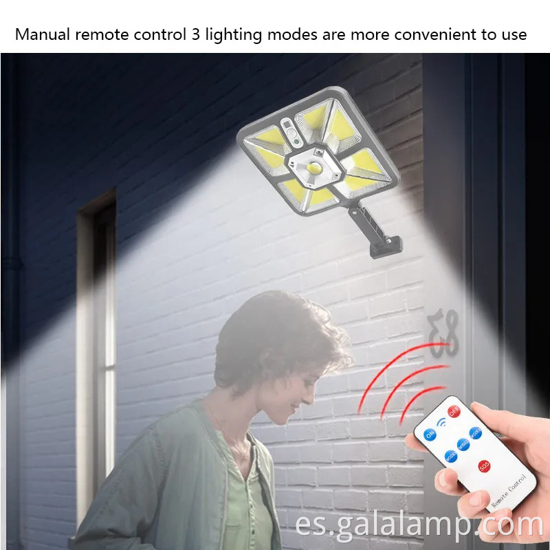 Lámpara de pared de seguridad solar ajustable con clasificación impermeable IP65